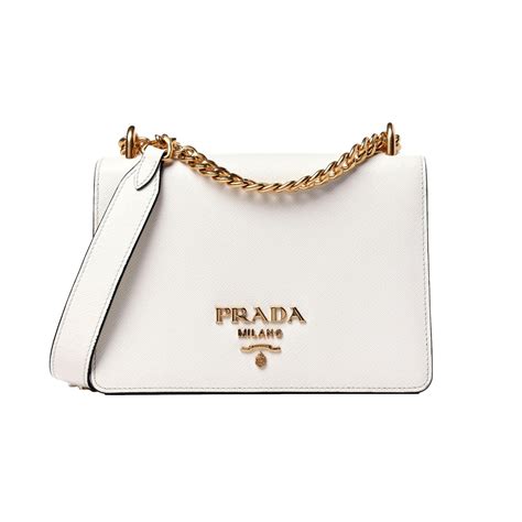 1bd133 prada|Prada Bianco Saffiano Leather Chain Crossbody Bag.